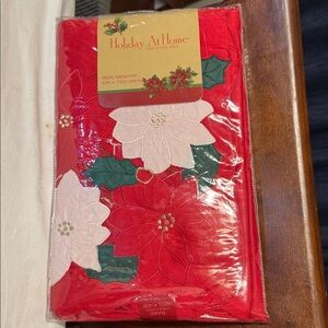 NEW “Holiday at Home Christmas tablecloth by Newbrisge. 60” X 102”